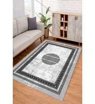 Dijital Kaymaz Taban Yıkanabilir Renkli Salon Halısı Mutfak Halısı Yolluk ND-SD-1081 (Gri)