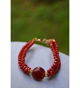 STONEAGE Kırmızı Aşk Yeşim Jade Ceyt Doğal Taş Kristal Bayan Bileklik