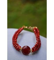 STONEAGE Kırmızı Aşk Yeşim Jade Ceyt Doğal Taş Kristal Bayan Bileklik