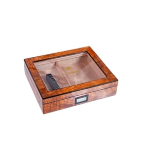 Cohiba Kahverengi Camlı Sedir Humidor Puro Kutusu - TR9823