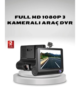 Araç Kamerası 3’lü Full Hd Dvr 1080p Gece Görüşlü Ve G-sensörlü