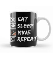 Eat Sleep Mine RepeatMinecraft Kupa Bardak Porselen
