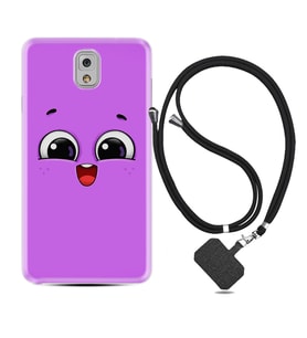 Samsung Note 3 4 5 8 9 20 Ultra 10 Lite Kılıf Boyun Askılı Silikon Purple Sweety 1717
