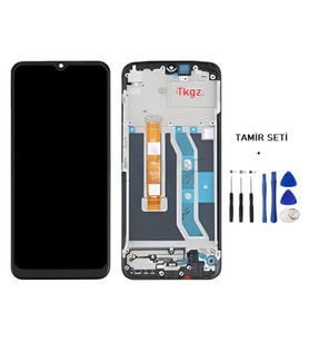 Tkgz - Oppo Realme C25Y Uyumlu Lcd Ekran Dokunmatik -A- Kalite ÇITALI + TAMİR SETİ