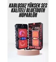 Mey İthalat® Taşınabilir Kablosuz Bluetooth Hoparlör Uzun Pil Ömrü Led Işıklı
