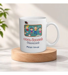 Kişiye Özel İsimli Okul Öncesi Öğretmeni Temalı Kupa Bardak