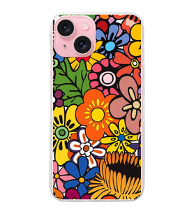 PrintiFy Apple  iPhone 15 Plus ile Uyumlu 1mm Slim Fit Retro Renkler 2 Baskılı Şeffaf  Kılıf