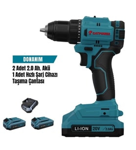 Mey İthalat® Cat Power 4213 Akülü Vidalama 2,0 Ah Çift Akülü