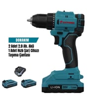 Mey İthalat® Cat Power 4213 Akülü Vidalama 2,0 Ah Çift Akülü