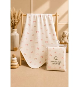 Kız Bebek Battaniyesi Paketli Hediyelik %100 Pamuk Çift Katlı 85x85 cm Orga