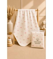 Kız Bebek Battaniyesi Paketli Hediyelik %100 Pamuk Çift Katlı 85x85 cm Orga