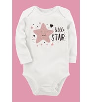 Organik Baskılı Pamuklu Unisex Bebek Body UZUNKOLE129