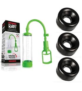 Pretty Love 20 CM Green Vakum Penis Pompası + 3 Adet Silikon Başlık