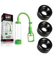 Pretty Love 20 CM Green Vakum Penis Pompası + 3 Adet Silikon Başlık
