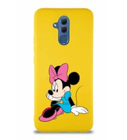 Huawei Mate 20 Lite Soft Premier Kapak Minnie Mouse-E Tasarımlı Silikon Kılıf - Sarı (Şeffaf)