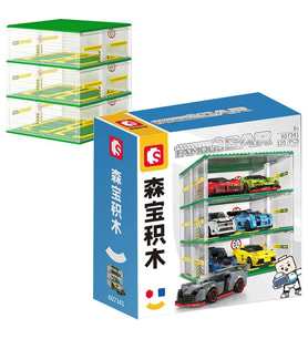 Sembo Block Famous Cars Araç Park Yeri 6 Araç Için 130 Parça Yapı Blokları  ile Uyumlu (607341) (Yeşil)