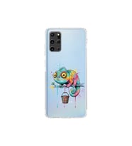 Samsung Galaxy S20 Plus ile Uyumlu Splash Bukalemun Tasarımlı Şeffaf Silikon Kılıf