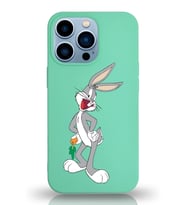 Apple iPhone 13 Pro Max  Lansman Kılıf Bugs Bunny Tasarımlı Altı Kapalı İçi Kadife Kaplı  Kapak (Şeffaf)
