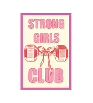 Strong Girls Club – Güçlü Kızlar Kulübü Temalı Hediye Kartı Kartpostal 10×15 cm (Pembe-Mavi-Sarı-Beyaz)