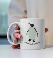 Kişiye Özel Çizim Penguen Tasarım Baskılı Premium Porselen Kupa