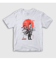 Presmono Unisex Çocuk Beyaz Roronoa Zoro Anime One Piece T-Shirt 353571tt