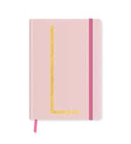 DEFFTER FABOOKS MONOGRAM HARF BASKILI LASTİKLİ SERT KAPAK ÇİZGİLİ DEFTER 168 SYF - L