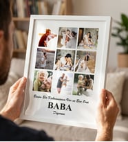 Babalar Günü Özel Fotoğraflı ve Özel Notlu Çerçeve (Beyaz)