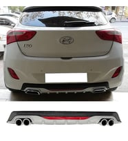 Hyundai İ30 Gri Difüzör Difizör Yuvarlak Egzoz Görünüm Reflektörlü