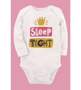 Organik Baskılı Pamuklu Unisex Bebek Body UZUNE267