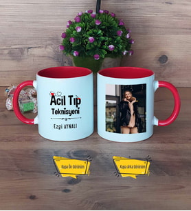 Acil Tıp Teknisyeni Kupa Bardak Kırmızı Fotoğraflı Tıp Bayramı Hediyesi