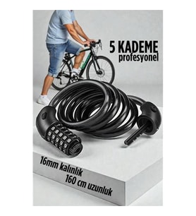 Şifreli Bisiklet Kilidi 16 mm Kalınlık 160 cm Scooter Motosiklet Kilidi - Çelik Kablo
