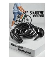 Şifreli Bisiklet Kilidi 16 mm Kalınlık 160 cm Scooter Motosiklet Kilidi - Çelik Kablo