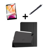 Apple iPad Pro 11 1. 2. 3. 4. Nesil Kılıf Set PU Deri Smart Tablet Kilifi Ekran  (Siyah)