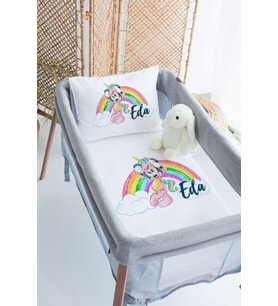 %100 Delux Pamuk Isme Özel 70x120 Park Yatak Nevresim Takımı