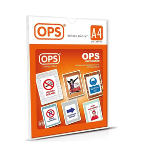Ops Afiş Taşıyıcı Sergileme Ürünü Duvar Tipi A4 Afiş Taşıyıcı