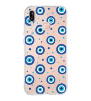 PrintiFy Huawei P20 Lite ile Uyumlu 1mm Slim Fit Nazar Boncuğu 1 Baskılı Şeffaf  Kılıf