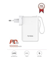 Torima TRM-1017 Beyaz 10000 mAh Type-C Taşınabilir 22,5 W Hızlı Şarj Dijital Göstergeli Powerbank
