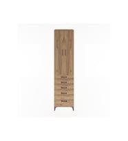 Hyperion Dolap 4 Raflı 5 Çekmeceli 2 Kapaklı 60x44x243 Çam-Çam