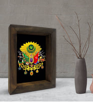 BK Gift Osmanlı Arması Tasarımlı Dekoratif Doğal Masif Ahşap Çerçeve 15x20cm-1 (Beyaz)