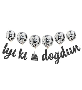 Metalize Iyi Ki Doğdun Siyah Banner Set
