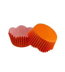 Cupcake Kalıbı Pet Kapsül Dalgalı Kek Kalıbı 65X38 MM (100 Adet)  Turuncu