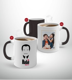 BK Gift Kişiye Özel Babalar Günü Hediyesi Fotoğraflı Sihirli Kupa Bardak-15 (Beyaz)