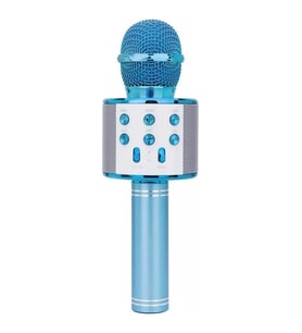 Ws-858 Karaoke Mikrofon Aux Usb Ve Sd Kart Girişli Bluetooth Hoparlör Mavi Mavi