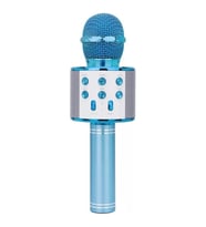 Ws-858 Karaoke Mikrofon Aux Usb Ve Sd Kart Girişli Bluetooth Hoparlör Mavi Mavi