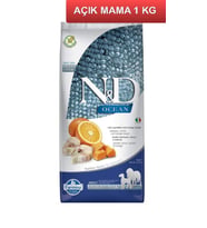 ND Tahılsız Ocean Balkabaklı Morina Balıklı Medium Maxi Köpek Maması 1 kg AÇIK (Kahverengi)