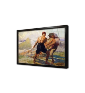 Fishermen Çerçeveli Cam Tablo