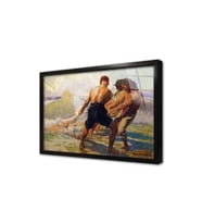 Fishermen Çerçeveli Cam Tablo