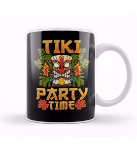 Adorable & Cute Tiki Party Time Island Luau Kupa Bardak Porselen