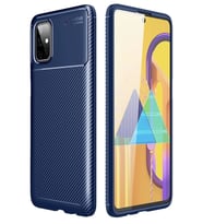 Newface Samsung Galaxy M51 Kılıf Auto Focus Karbon Kapak - Lacivert