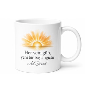 Yeni Başlangıç İçin Kişiye Özel Motivasyon Baskılı Kupa Bardak Hediye